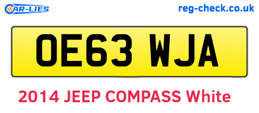 OE63WJA are the vehicle registration plates.