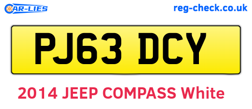 PJ63DCY are the vehicle registration plates.