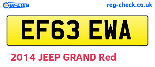 EF63EWA are the vehicle registration plates.