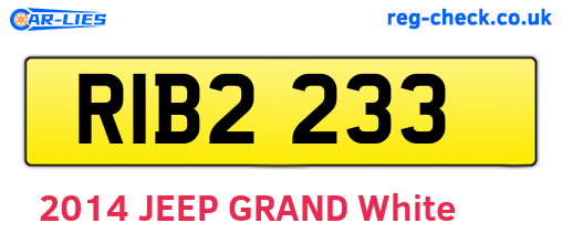 RIB2233 are the vehicle registration plates.