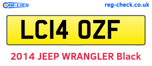 LC14OZF are the vehicle registration plates.