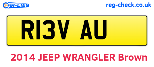 R13VAU are the vehicle registration plates.