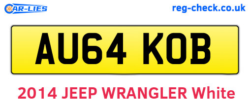 AU64KOB are the vehicle registration plates.