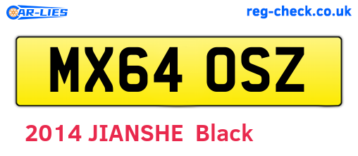 MX64OSZ are the vehicle registration plates.