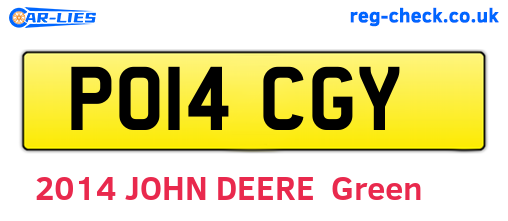 PO14CGY are the vehicle registration plates.