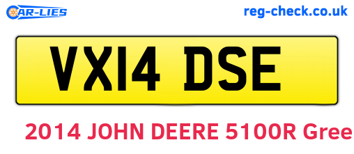 VX14DSE are the vehicle registration plates.