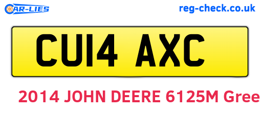 CU14AXC are the vehicle registration plates.