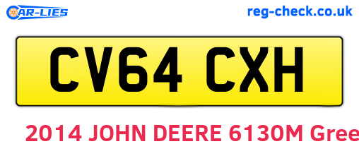 CV64CXH are the vehicle registration plates.