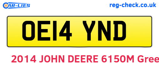 OE14YND are the vehicle registration plates.