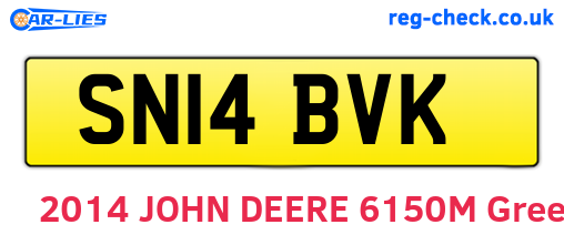 SN14BVK are the vehicle registration plates.