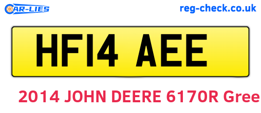 HF14AEE are the vehicle registration plates.