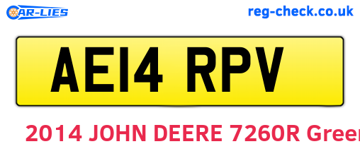 AE14RPV are the vehicle registration plates.
