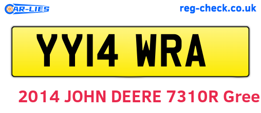 YY14WRA are the vehicle registration plates.