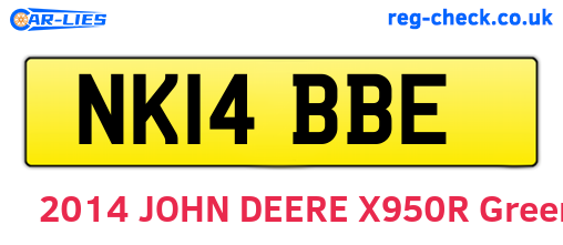NK14BBE are the vehicle registration plates.