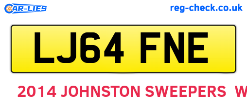 LJ64FNE are the vehicle registration plates.