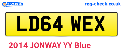 LD64WEX are the vehicle registration plates.