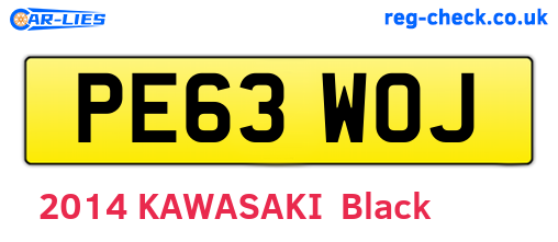 PE63WOJ are the vehicle registration plates.