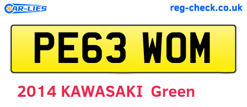 PE63WOM are the vehicle registration plates.