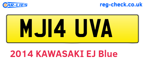 MJ14UVA are the vehicle registration plates.