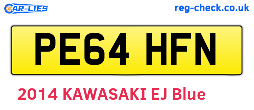 PE64HFN are the vehicle registration plates.