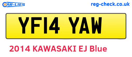 YF14YAW are the vehicle registration plates.