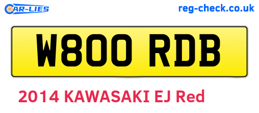 W800RDB are the vehicle registration plates.