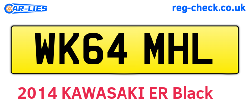 WK64MHL are the vehicle registration plates.