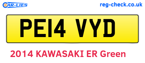 PE14VYD are the vehicle registration plates.