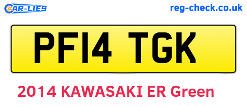 PF14TGK are the vehicle registration plates.