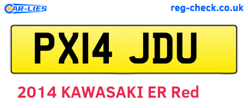 PX14JDU are the vehicle registration plates.