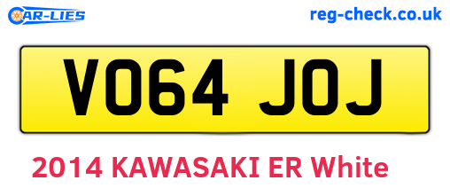VO64JOJ are the vehicle registration plates.
