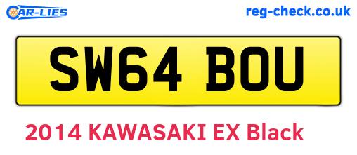 SW64BOU are the vehicle registration plates.