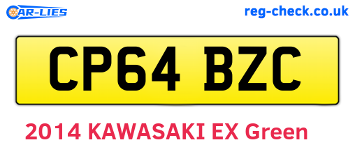 CP64BZC are the vehicle registration plates.