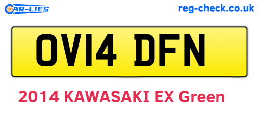 OV14DFN are the vehicle registration plates.