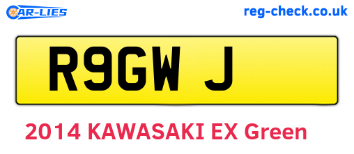 R9GWJ are the vehicle registration plates.