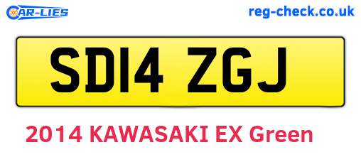 SD14ZGJ are the vehicle registration plates.