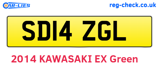 SD14ZGL are the vehicle registration plates.