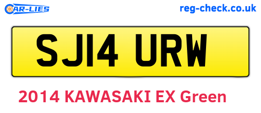 SJ14URW are the vehicle registration plates.