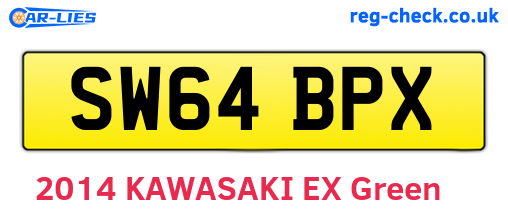 SW64BPX are the vehicle registration plates.