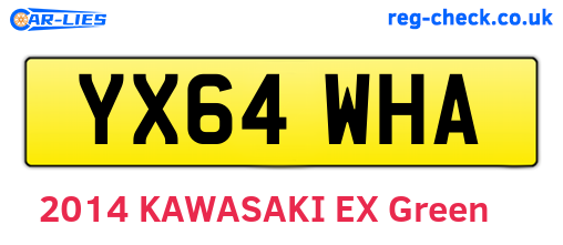 YX64WHA are the vehicle registration plates.