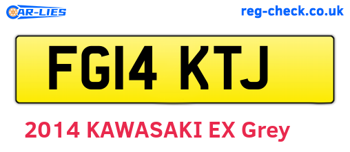 FG14KTJ are the vehicle registration plates.