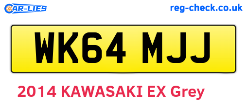 WK64MJJ are the vehicle registration plates.