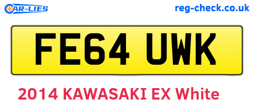 FE64UWK are the vehicle registration plates.
