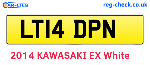 LT14DPN are the vehicle registration plates.