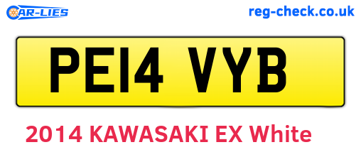 PE14VYB are the vehicle registration plates.