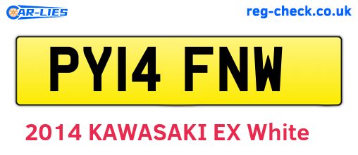 PY14FNW are the vehicle registration plates.