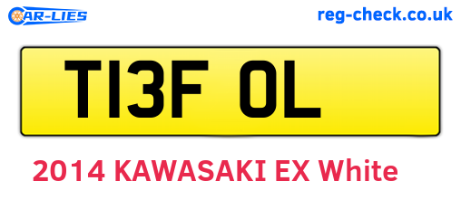 T13FOL are the vehicle registration plates.