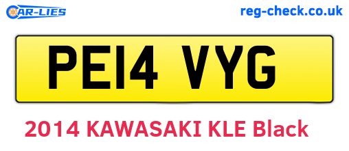PE14VYG are the vehicle registration plates.