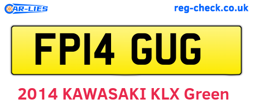FP14GUG are the vehicle registration plates.