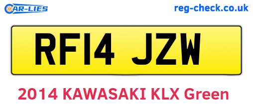 RF14JZW are the vehicle registration plates.